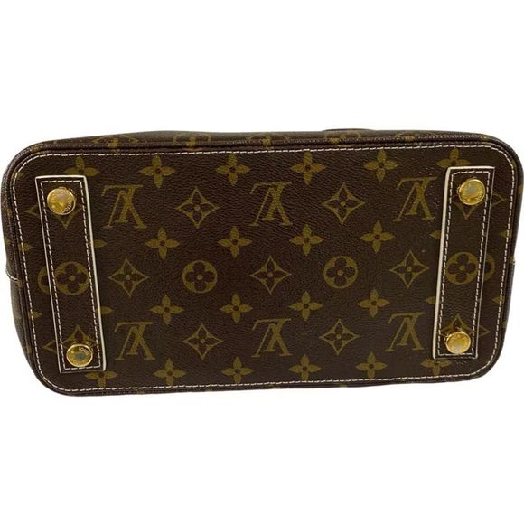 Louis Vuitton Lockit Shiny Monogram Canvas Leather Brown White Handbag - Picture 3 of 8